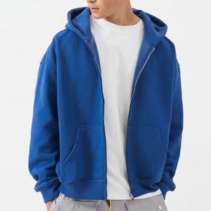 Sudaderas con capucha de lana con cremallera personalizadas de alta calidad, sudadera básica de lana con logotipo personalizado, sudadera de mezcla de algodón, sudaderas con capucha con cremallera tecnológica para hombre - Product Image 1