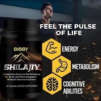 Capsules de Shilajit et Ashwagandha de l'Himalaya Bioby 10-en-1 à force maximale, marque privée OEM, pour stimuler l'énergie et soutenir le système immunitaire, 60 capsules