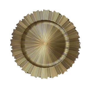 Piatto Decorativo in Stile Europeo Imitazione Ceramica <span class=keywords><strong>per</strong></span> Matrimoni e Feste, Bordo Dorato, Decorazione Artigianale, Piatto <span class=keywords><strong>per</strong></span> Frutta Dorato Lucido di Alta Gamma - Product Image 5