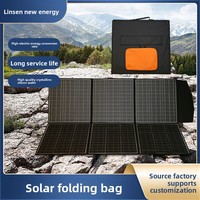 Petit panneau solaire monocristallin noir léger et pliable pour l'extérieur, sac de charge 200W-500W portable