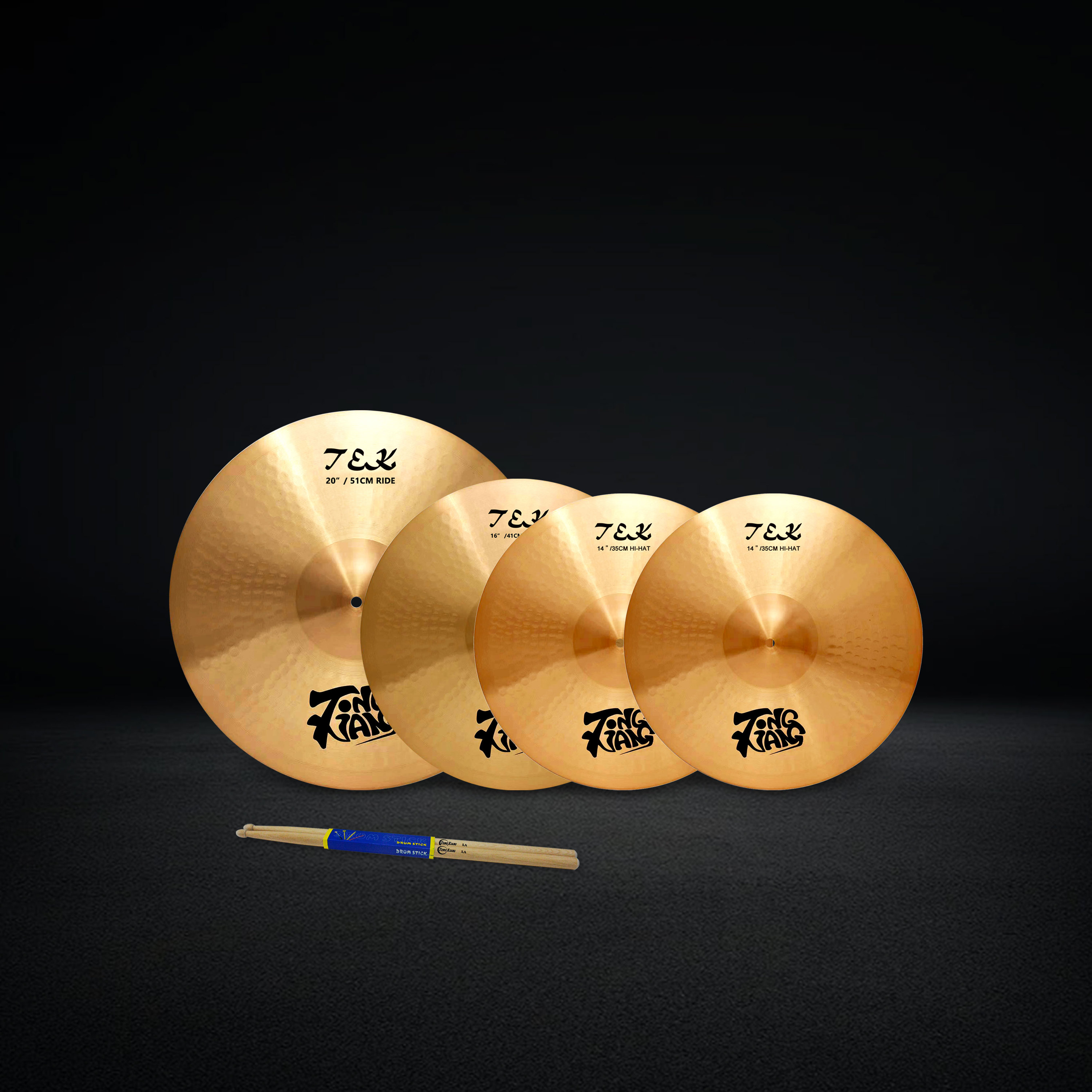 ハンジソンハンクオッカセット Hot Sale Tongxiang B10 Material TEK Series 4pcs Cymbal Set