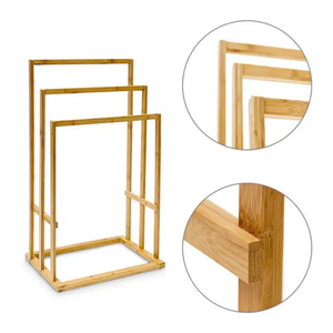 <strong>Free</strong> <strong>Standing</strong> 3-Tier Bamboo <strong>Towel</strong> Hanger Rack Organizer Bathroom Accessories Storage Holders &amp; Racks for Bathrooms - Product Image 5