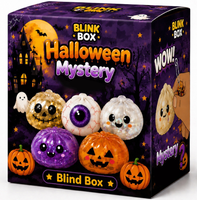 Jouet anti-stress fantaisie en forme de boulette effrayante d'Halloween, à rebond lent, en boîte cadeau, pour fêtes, marque JD