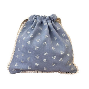 Eco-friendly Floral Drawstring Cosmetic Bag Dust Prevention Cotton Fabric Bundle Pocket Storage Bags with Lace Gift Pouch - Product Image 3
