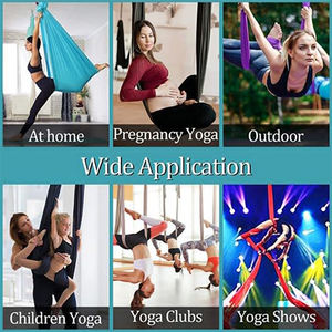 Ensemble de hamac de yoga en tissu de soie et nylon multicolore anti-gravité de 5 m, couleur dégradée, vente en gros - Product Image 5