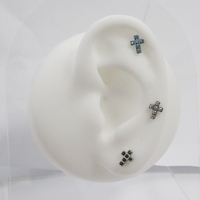 2025 nouvelle mode G23 titane alliage corps Piercing bijoux F136 croix incrusté 5A Zircon boucles d'oreilles lèvre ongles bijoux transfrontaliers