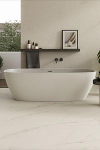 Luxury <b>Freestanding</b> Concrete Bathtub Lightweight GFRC Cement Tub for Resort & Hotel Vietnam Factory OEM - Product Image 6