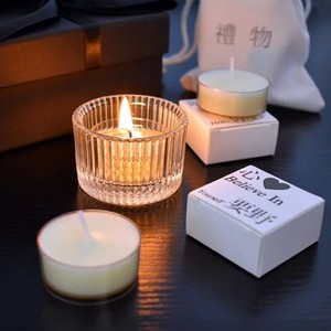 Suporte de Vela de Chá de Vidro Transparente com Listras Verticais, Ecológico, Reutilizável, Artesanal, para Aromatização, Decoração de Casamento e Casa - Mais Vendido - Product Image 6