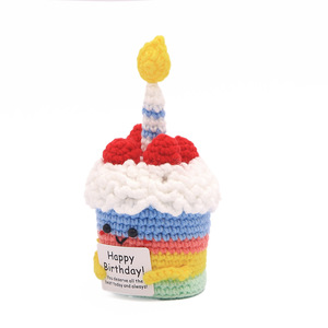 Cross-border finished handmade knitted <b>doll</b> cake crocheted ornaments strawberry cake crocheted <b>doll</b> - Product Image 2