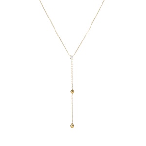 NIMI Lariat 18k金メッキジルコンスーツチェーンY形ステンレススチールロングネックレス女性用女の子ギフト - Product Image 6