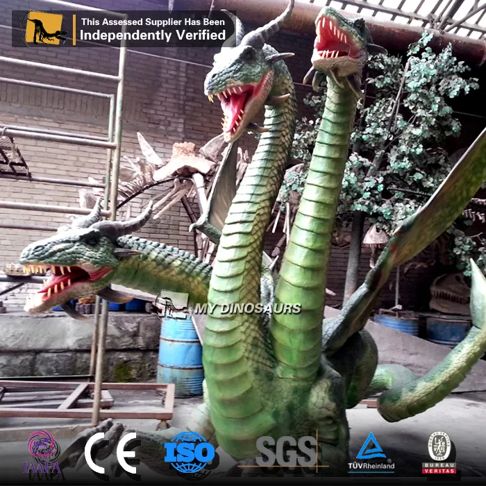 MyDino WD007 Amusement Exhibition Chinese Dragon Animatronic Three Heads Dragon