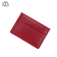 Zenos porte-cartes de visite de haute qualité Logo personnalisé PU motif lézard en cuir mince RFID porte-cartes