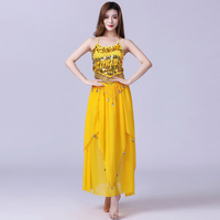 Ensemble de costumes de danse orientale pour femmes, style Bollywood, avec paillettes et perles, tenue de danse orientale professionnelle pour spectacle sur scène