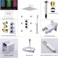 Système de Douche en Laiton Chromé à Commande Thermostatique avec Affichage LED, Jet Pluie Haute Pression Économe en Eau - Offre Spéciale