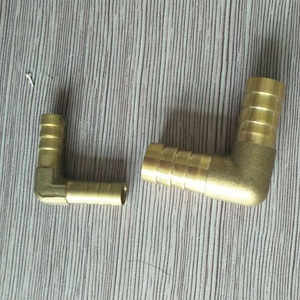 6-20mm kuningan 90 derajat selang ganda Barb untuk Pu Pe dan Pvc selang siku kuningan Fitting Barb
