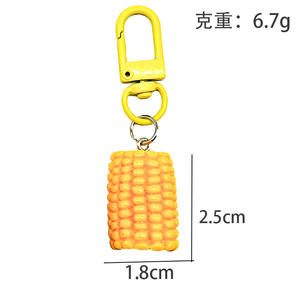 سلسلة مفاتيح غذائية محاكاة إبداعية برسوم كرتونية لمنتجات المحاصيل الزراعية مقاطع من الذرة نابضة بالحياة - Product Image 6