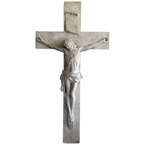 Estatua de Jesús de Mármol Blanco Tallada a Mano de Alta Calidad para Decoración de Iglesias, Fue Clavada en la Cruz - Product Image 1