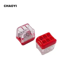 Chaoyi 3 + 3 Manieren Duw In Stijl LT-206 Mini-Sneldraadconnector 0.5-2,5 Mm2 Kabelklem Blokconnector Voor Verlichtingsarmatuur