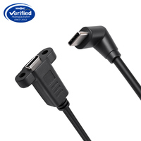 USB 3.1 Typ-C Einbaukabel 4K 60Hz 3A 60W Rechtwinkliges Typ-C Stecker auf Buchse Verlängerungskabel für Eingebettete Geräte