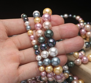 Mélange de perles de coquille de la <span class=keywords><strong>mer</strong></span> <span class=keywords><strong>du</strong></span> <span class=keywords><strong>sud</strong></span> à travers le trou perles semi-finies perles en vrac bijoux à bricoler soi-même collier Bracelet accessoire - Product Image 5