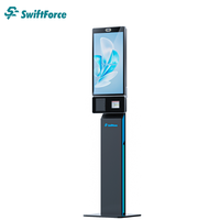 Terminal de paiement en libre-service POS de restaurant de restauration rapide à écran tactile de 27 pouces Kiosque de commande en libre-service debout au sol