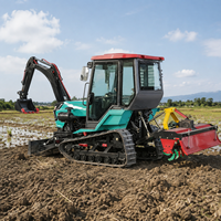 Offre Spéciale – Mini Tracteur à Chenilles 35HP 50HP avec Cultivateur Rotatif Autoporté pour Jardin Domestique et Petites Terres Agricoles Sèches ou Humides
