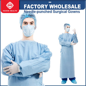 HAIXIN HEALTH Gown Spunlace CE外科用ガウン使い捨て隔離ガウン医療用外科Aamiレベル4病院用ローブ卸売 - Product Image 2