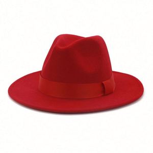 Wholesale New Fashion 30 Color in Stock Wholesale Fedora Panama <b>Hats</b> 100% Wool Felt Unisex Wide Brim Fedora <b>Hat</b> - Product Image 3