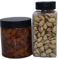 Vente en gros de pots en plastique transparent multifonctionnels à couvercle coloré, de qualité alimentaire, pour le stockage, en blanc et en marron