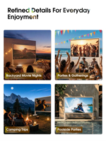 Nouvellement Design Wupro 250 pouces grand écran de projecteur de film en plein air 4K 16:9 PVC souple blanc mat CLR écran de Projection gonflable