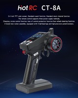 Émetteur radio FHSS 2,4 GHz HOTRC CT-8A 8 canaux, contrôleur, récepteur GFSK PWM pour voiture, bateau, char RC, portée 300 m
