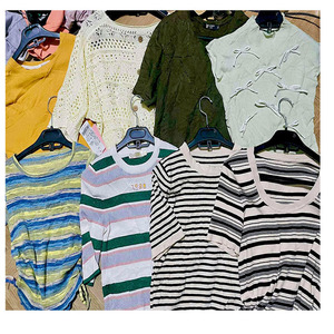 Venta al por mayor de pacas de ropa de verano Ukay: Tops de punto de segunda mano para mujer, pantalones cortos de punto usados de <span class=keywords><strong>primera</strong></span> elección, ropa usada del Reino Unido. - Product Image 4