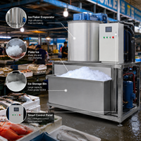 Machine à glaçons industrielle en cubes avec compresseur Emerson, capacité de 100 kg, pour la transformation des produits de la pêche, le refroidissement et le stockage en chaîne du froid