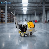 Scie à béton à essence de 350 mm, coupe-route à moteur thermique, profondeur de coupe maximale de 10 cm, légère (48 kg)