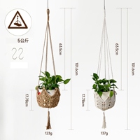 Cintres pour plantes en macramé Cintre en jute Grandes plantes murales suspendues avec crochets en forme de S pour jardinières de clôture Pots de fleurs pour plantes