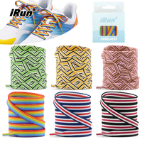 Lacets plats en polyester IRun Premium, lacets de chaussures tendance en polyester double face, lacets personnalisés avec texte et logo imprimé pour baskets