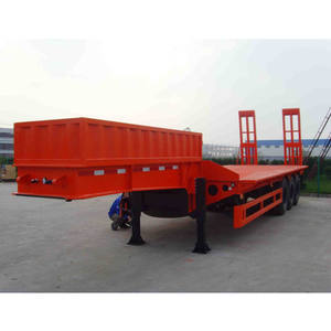 Plataforma rodante de cama baja de alta resistencia, remolque de camión, baja, con rampa, 4, 3 ejes, 40 pies, 100t, en venta, en Dubái - Product Image 1