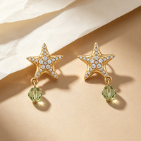 Boucles d'oreilles clous en argent sterling 925 plaqué or, motif étoile de mer tendance avec zircon cubique, pour femme