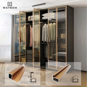 Phong Cách Hiện Đại Không Khung Nhôm Hồ Sơ Tủ Bếp Khung Cử<span class=keywords><strong>a</strong></span> Cho Kính Phí<span class=keywords><strong>a</strong></span> Trước Tủ Bếp Cử<span class=keywords><strong>a</strong></span> Hồ Sơ - Product Image 1