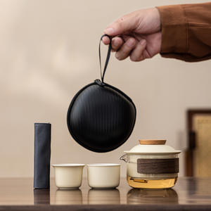 ชุดน้ำชาเซรามิกพกพาดีไซน์ทันสมัยจาก <span class=keywords><strong>Lobo</strong></span> Outdoor เป็นมิตรกับสิ่งแวดล้อม ประกอบด้วยกาน้ำชาหนึ่งใบและถ้วยชาสองใบ เหมาะสำหรับงานบริษัท ดื่มชาและกาแฟ - Product Image 2