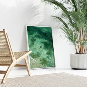 Peinture à l'huile abstraite verte contemporaine, peinture à l'huile horizontale, paysage marin minimaliste, art mural texturé pour la maison et la galerie - Product Image 4