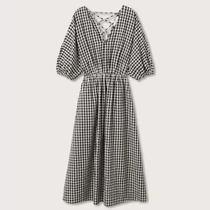 <span class=keywords><strong>Robe</strong></span> en coton à <span class=keywords><strong>carreaux</strong></span> vichy grille <span class=keywords><strong>noir</strong></span> <span class=keywords><strong>et</strong></span> <span class=keywords><strong>blanc</strong></span> Robes pour femmes Robes d'été pour dames Robes décontractées - Product Image 1