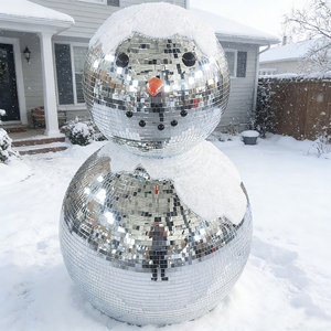 Bonhomme de neige géant en boule disco de 120 cm de haut, décoration de bonhomme de neige en miroir de grande taille avec des boules de 80 cm et 60 cm pour la décoration extérieure des centres commerciaux, des stations de <span class=keywords><strong>ski</strong></span> - Product Image 3