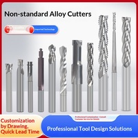 Fraise non standard sur mesure en acier au tungstène pour CNC, Couteau à billes, Couteau queue de pie, Foret étagé en T, Outil revêtu à 4 cannelures