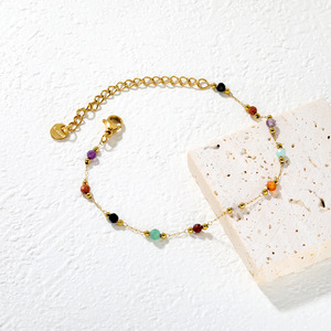 Fashion <b>Beaded</b> <b>Bracelets</b> Women Natural Stone Colorful Flower Design Zinc Alloy Gift Jewelry Geometric Pattern BR28700MGBR27260MG - Product Image 2