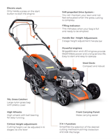 LEO LM46Z-2Ld(NP150E) Nouveau modèle de tondeuses à gazon très vendues, outils de jardin, système de démarrage électrique/à tirette, tondeuses à gazon autopropulsées