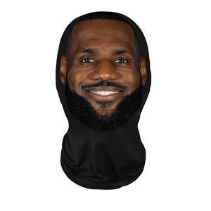 Masque de cyclisme respirant avec impression visage LeBron James, couvre-chef de sport d'extérieur unisexe, protection solaire en maille amusante, sous licence, marque privée - Product Image 1