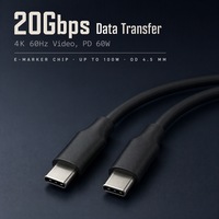 Câble USB 3.1 Gen 2 Type-C vers Type-C 4K 60Hz 100W Emark USB 3.1 USB3.2 Gen2x2 20Gbps 5A Charge Rapide PD Vidéo