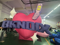 Ballon géant en PVC de haute qualité pour événement promotionnel, modèle cœur gonflable extérieur, plus de 3,6 m de haut