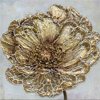 Peinture à l'huile de fleur dorée de luxe, affiches et imprimés sur toile moderne, décoration murale de maison, plante fleur, Art nordique